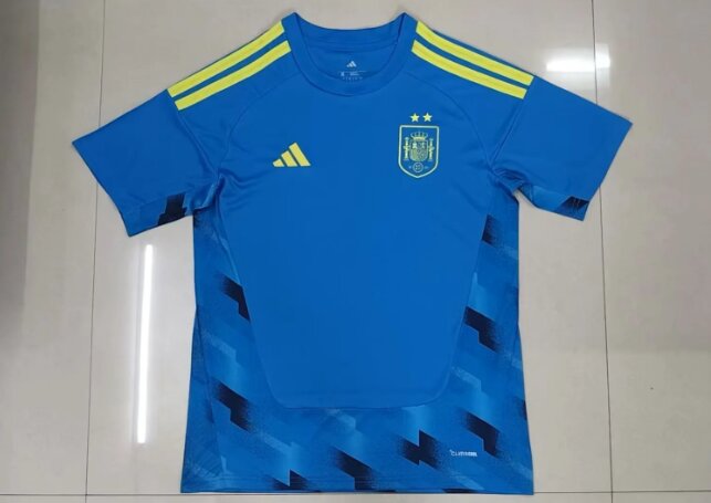AAA Quality Spain 2026 World Cup GK Blue 2 Stars Soccer Jersey